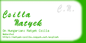 csilla matyek business card